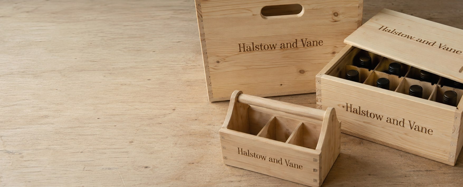 Custom printed wooden crates with logo