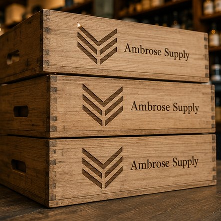 Customized wooden crates for retail and visual merchandising