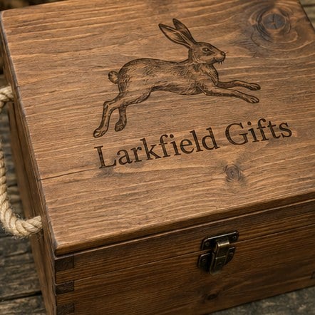 Promotional custom wooden crates with company logo